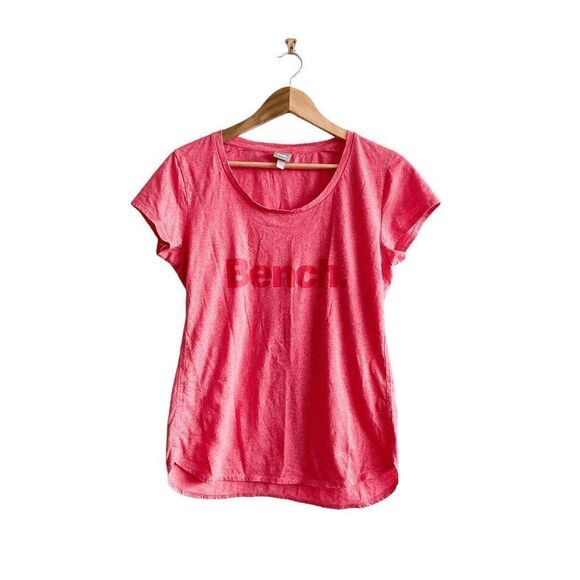 Bench Womens Shirt Blouse Top Short Sleeve Workout Fitness Active Red Large - Picture 1 of 6